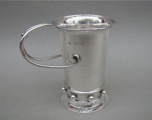 arts craft silver christening mug by amy sandheim london 1925