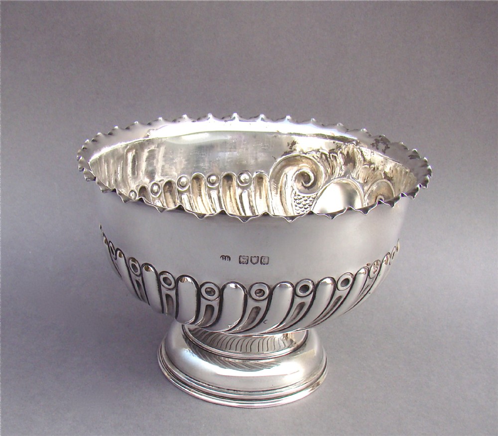 victorian silver rose bowl by charles boyton london 1898