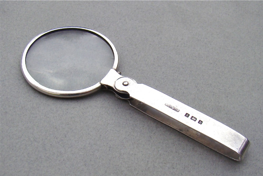 edwardian silver pocket magnifying glass by britton gould co birmingham 1901
