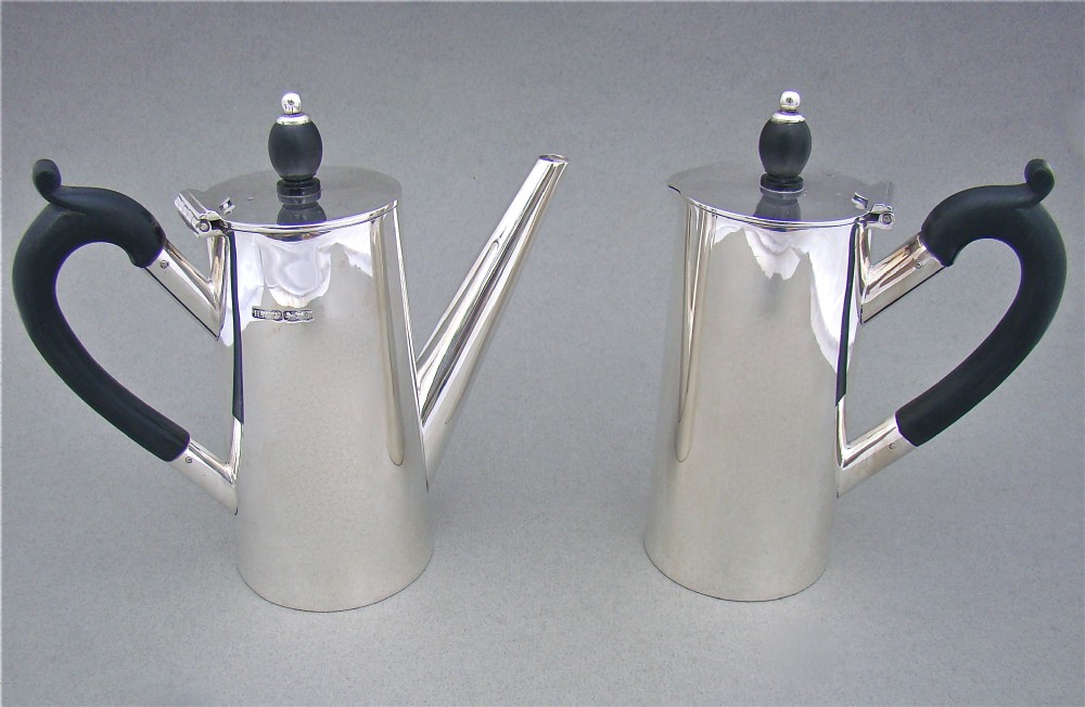 art deco silver cafe au lait set by the atkin brothers sheffield 1931