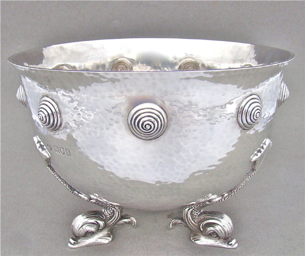 arts crafts silver rose bowl by the goldsmiths silversmiths company london 1906