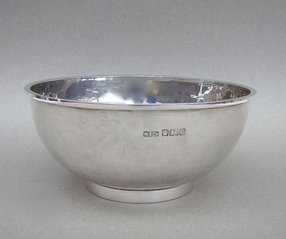 arts craft spothammered silver sugar bowl by marples co sheffield 1907
