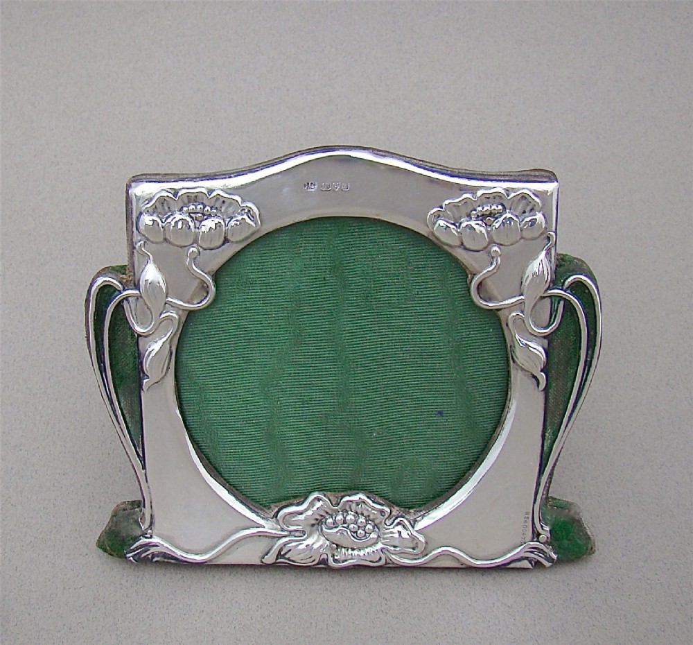 art nouveau solid silver photo frame by colen hewer cheshire chester 1902