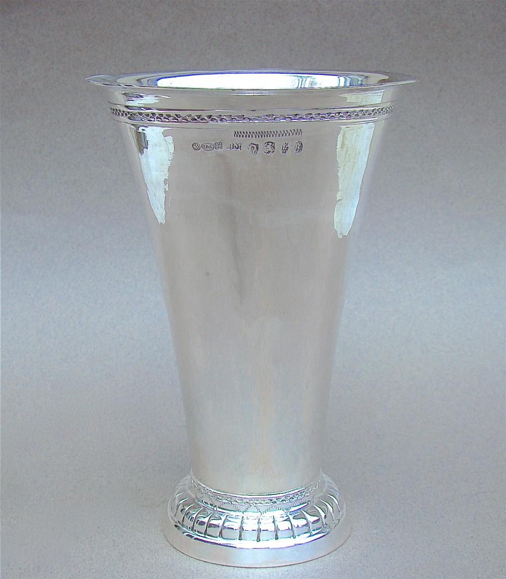 arts craft silver vase by berthold muller import marks for chester 1908