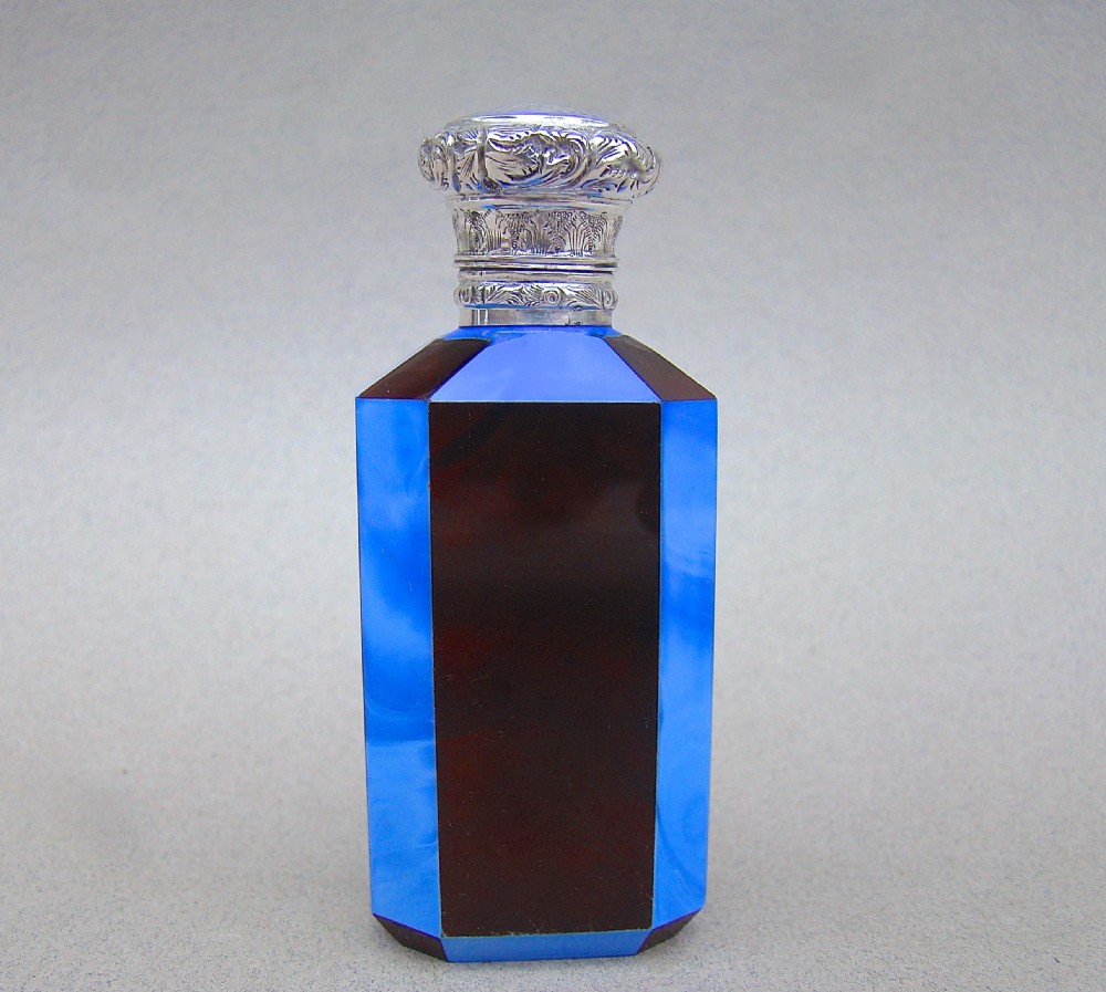 rare silver mounted french lithyalin glass scent bottle circa 1860