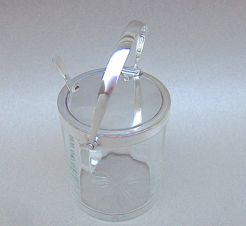 hukin heath automated silver plated preserve jar with matching silver preserve spoon birmingham 1900
