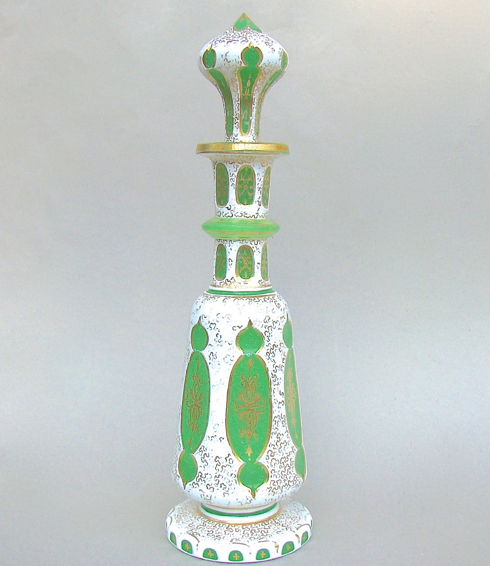 bohemian overlay gilt glass scent bottle circa 1860