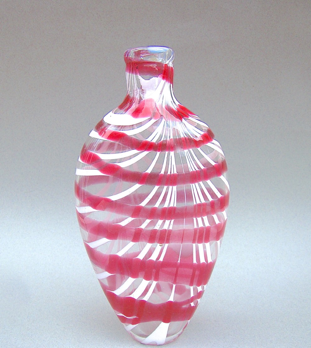 early victorian nailsea glass flask circa 1840