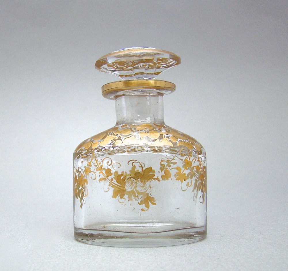 19th century french gilt glass scent bottle circa 1890