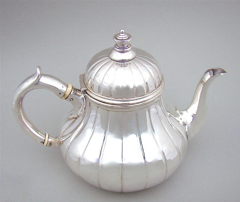 mid victorian solid silver teapot by robert garrard ii london 1870