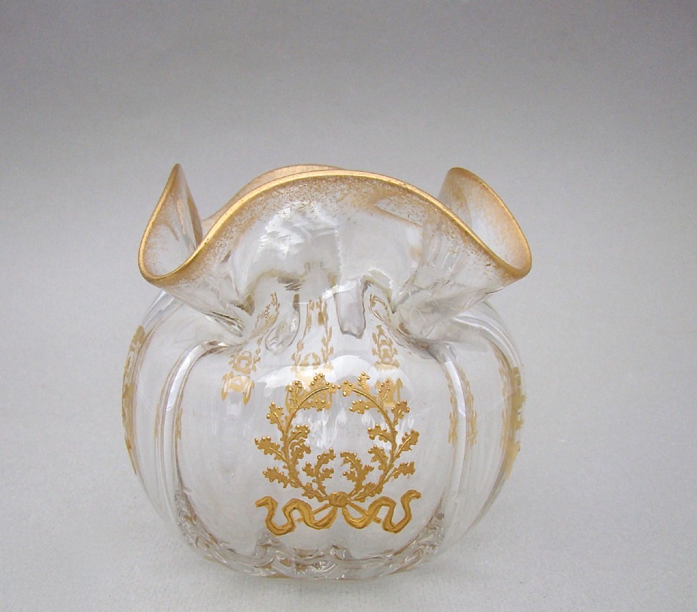 19th century french empire style gilt glass vase circa 1890
