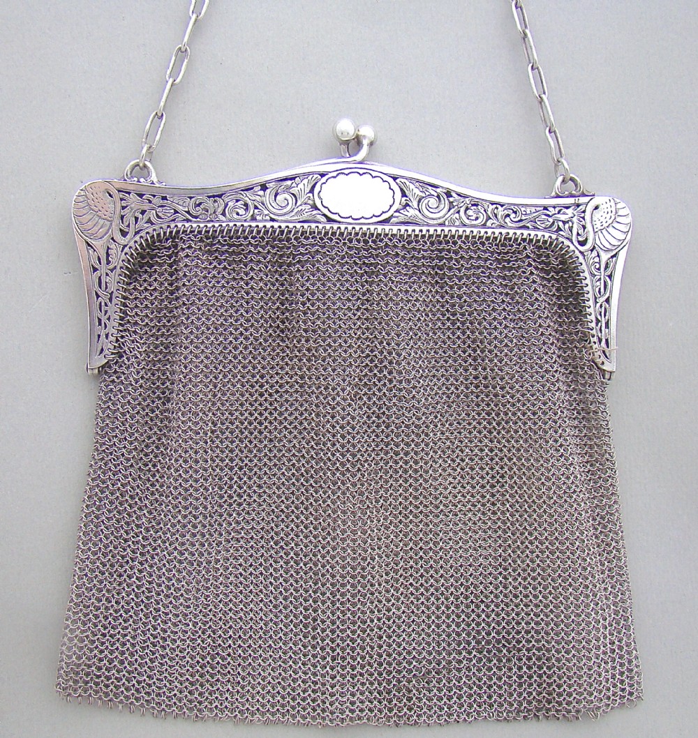 george v silver mesh evening bag by henry williamson imports marks for birmingham 1916