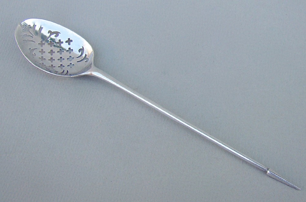 georgian shell back silver mote spoon by thomas tookey london circa 1776