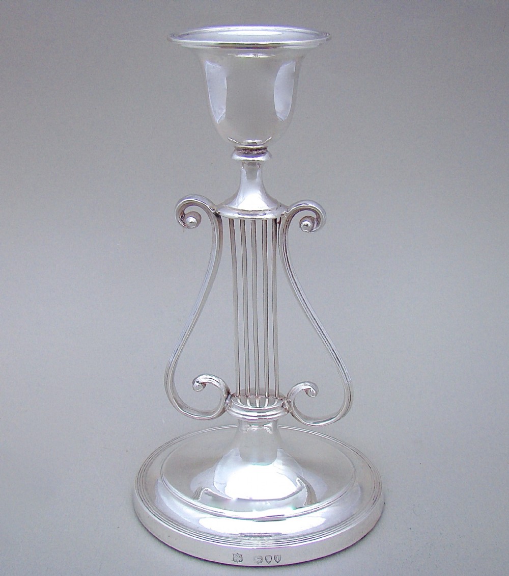 rare victorian silver lyre table candlestick by the goldsmiths silversmiths company london 1896