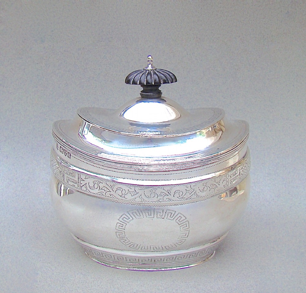 fabulous edwardian silver tea caddy by nathan hayes chester 1905