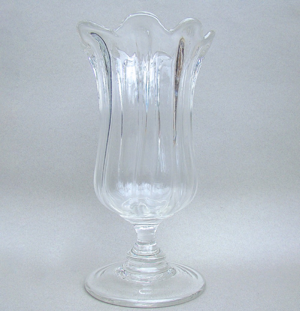 victorian hand blown glass celery vase circa 1850