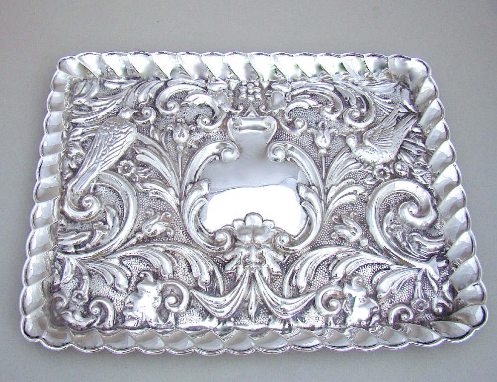 edwardian silver dressing table tray by w j myatt co chester 1905