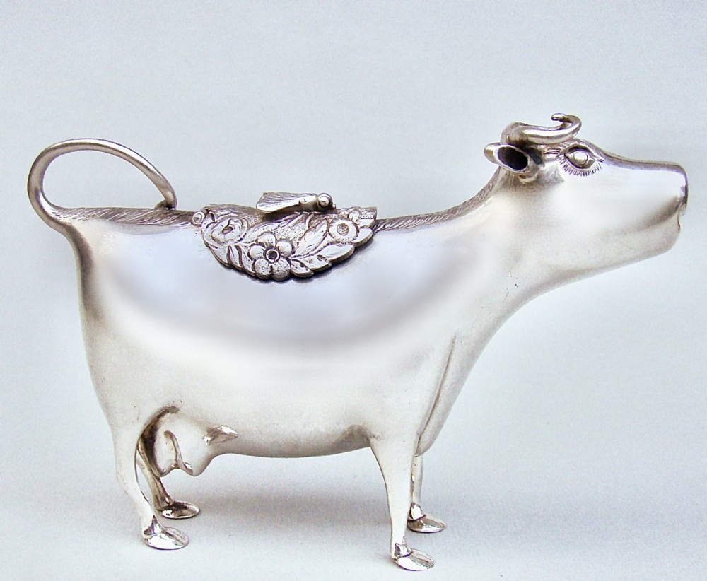 exquisite 19th c dutch silver cow creamer circa 1890
