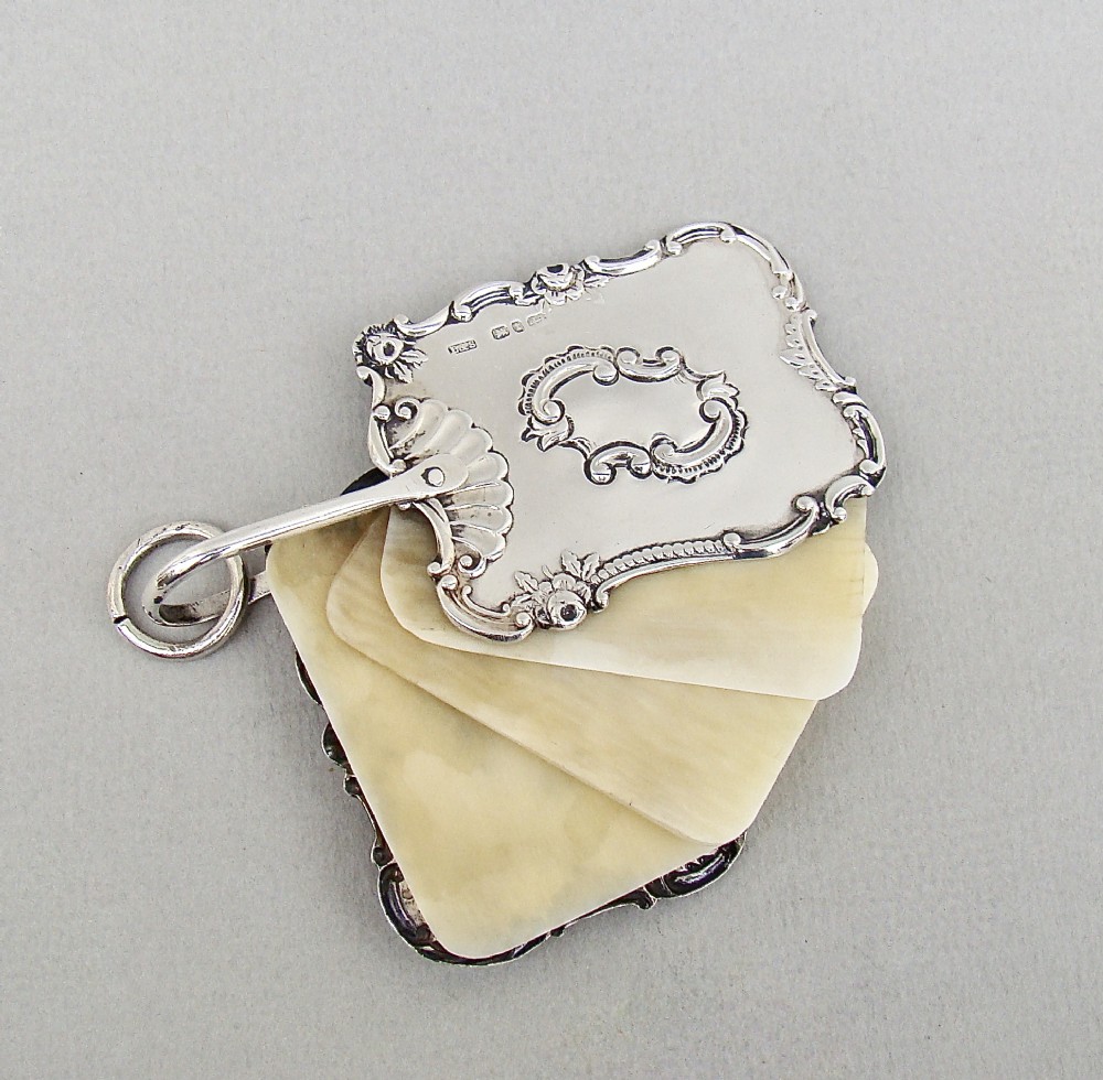 rare victorian silver dance card holder by levi salaman birmingham 1893