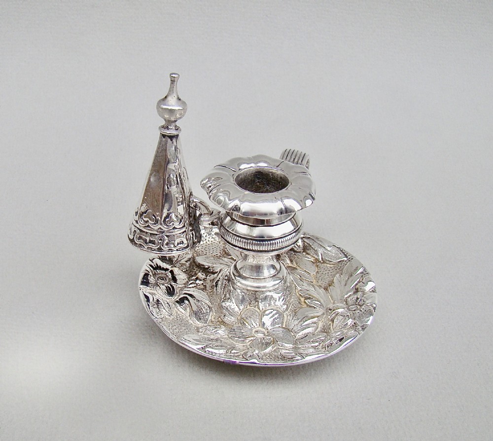 exquisite william iv miniature silver plated chamber stick circa 1835