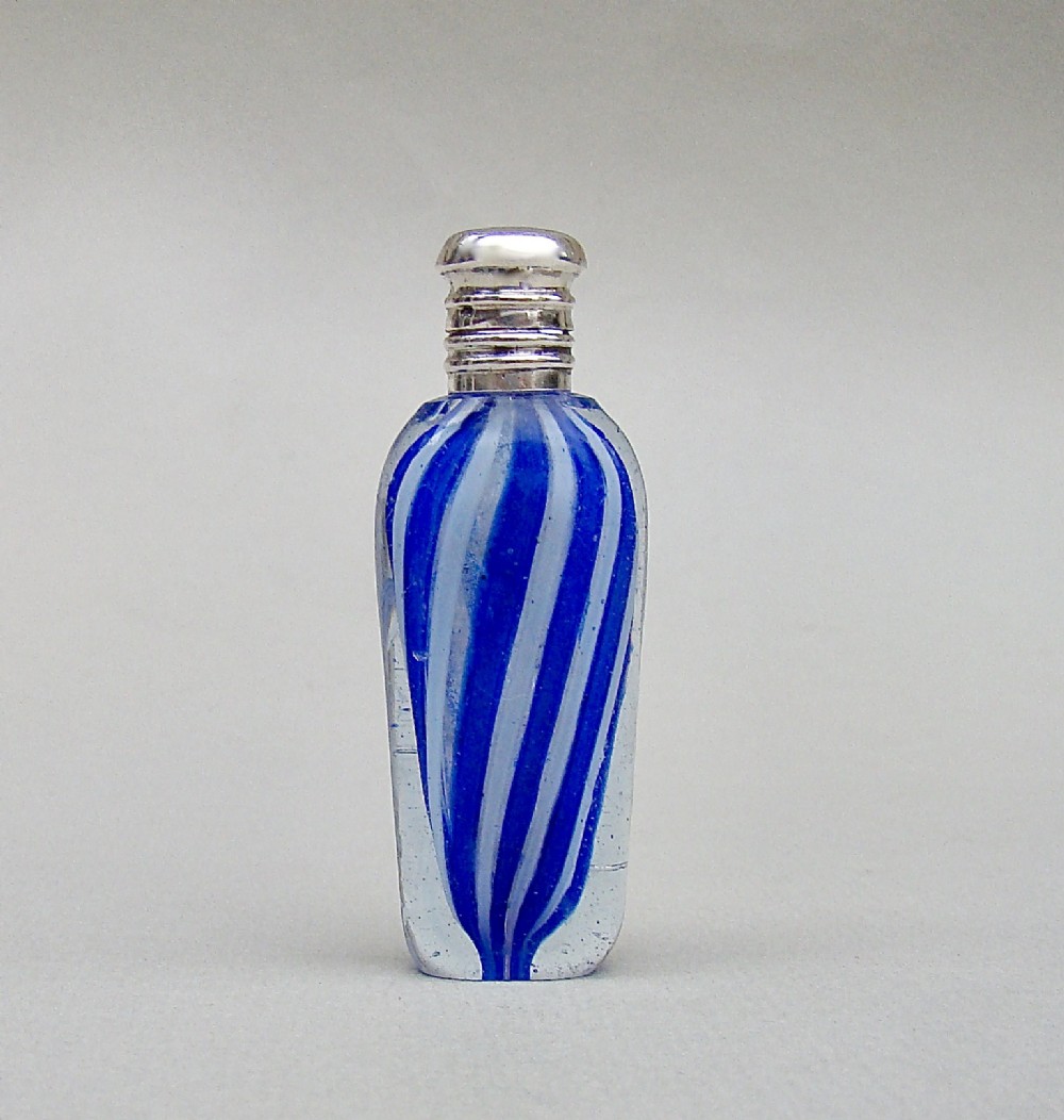 rare 19th c french miniature silver mounted clichy glass scent bottle circa 1880