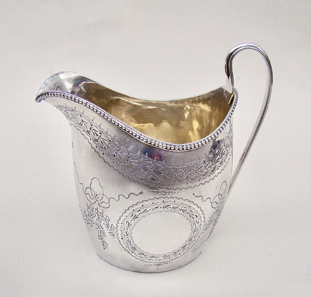 georgian silver cream jug by peter ann bateman london 1796