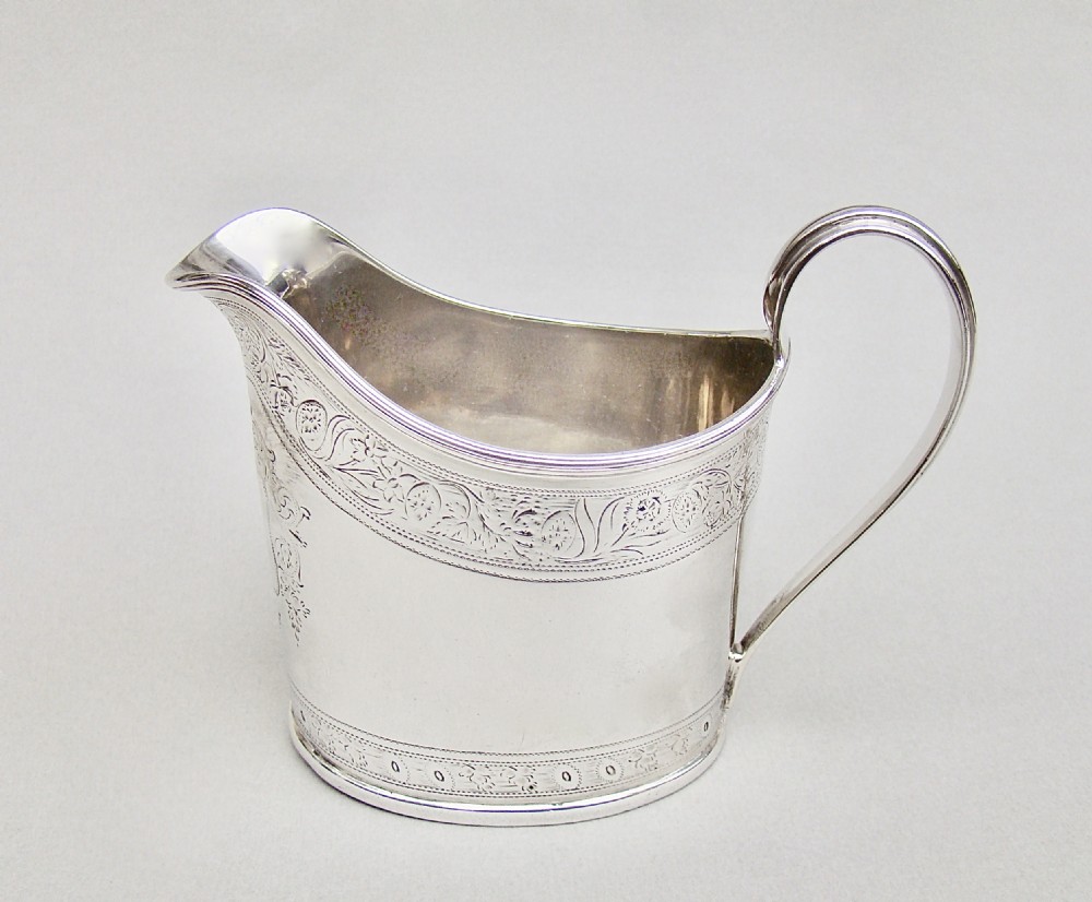 elegant georgian silver cream jug by samuel meriton ii london 1795