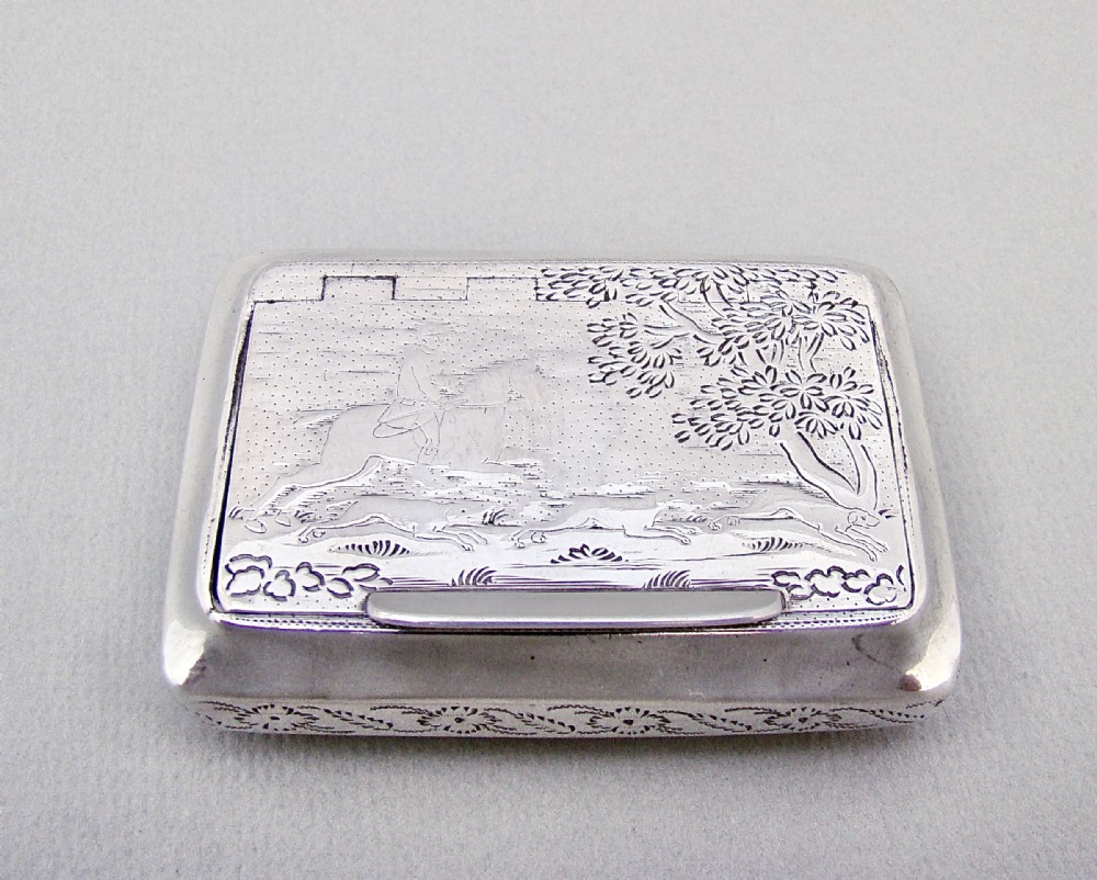 exquisite georgian silver snuff box by william pugh birmingham 1816