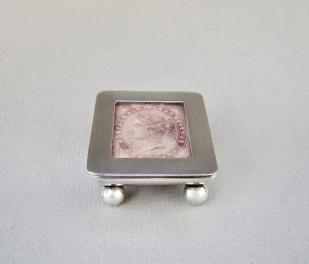 victorian silver single stamp box by levi salaman birmingham 1900