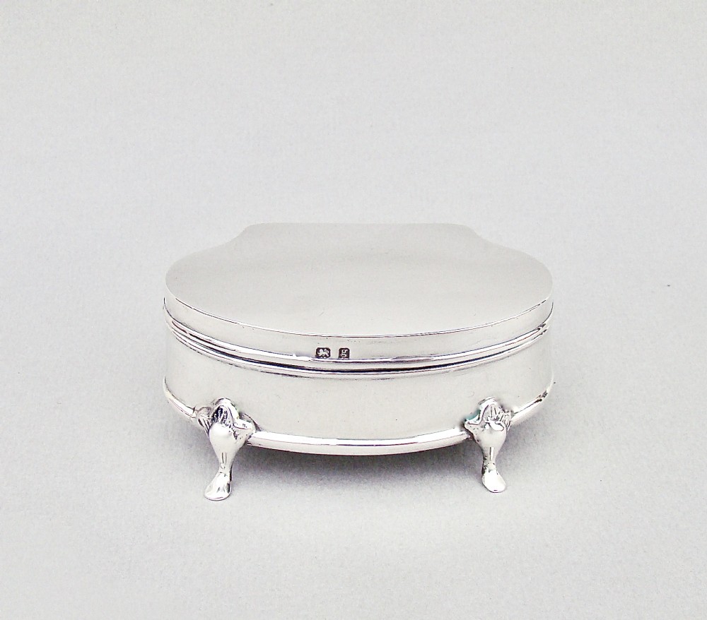small edwardian silver jewellery box birmingham 1906