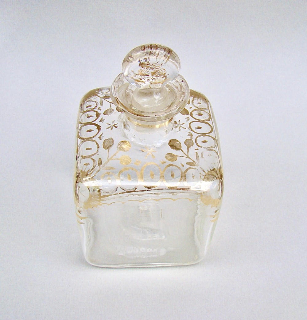 exquisite georgian gilt glass cologne bottle decanter dating circa 1795