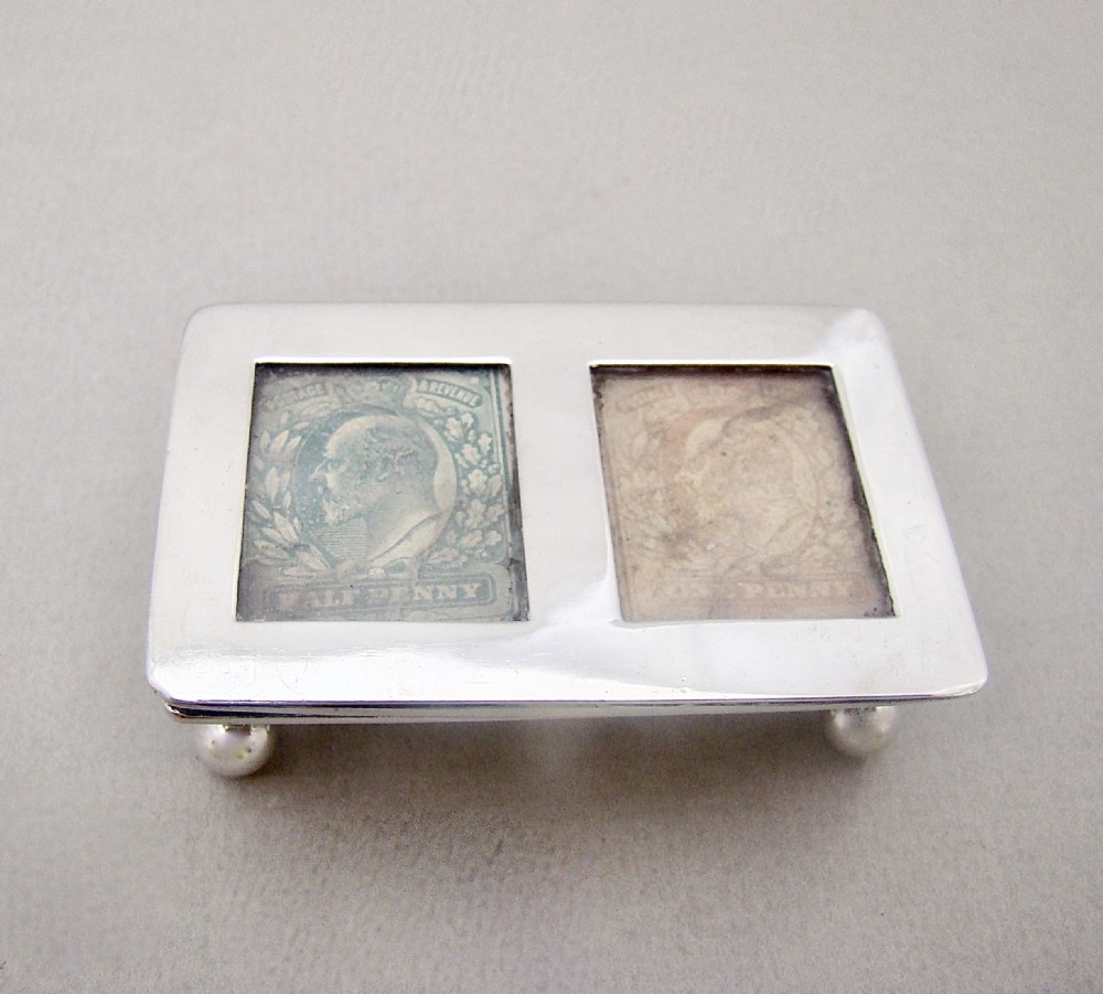 edwardian silver double stamp box by s blanckensee sons birmingham 1922