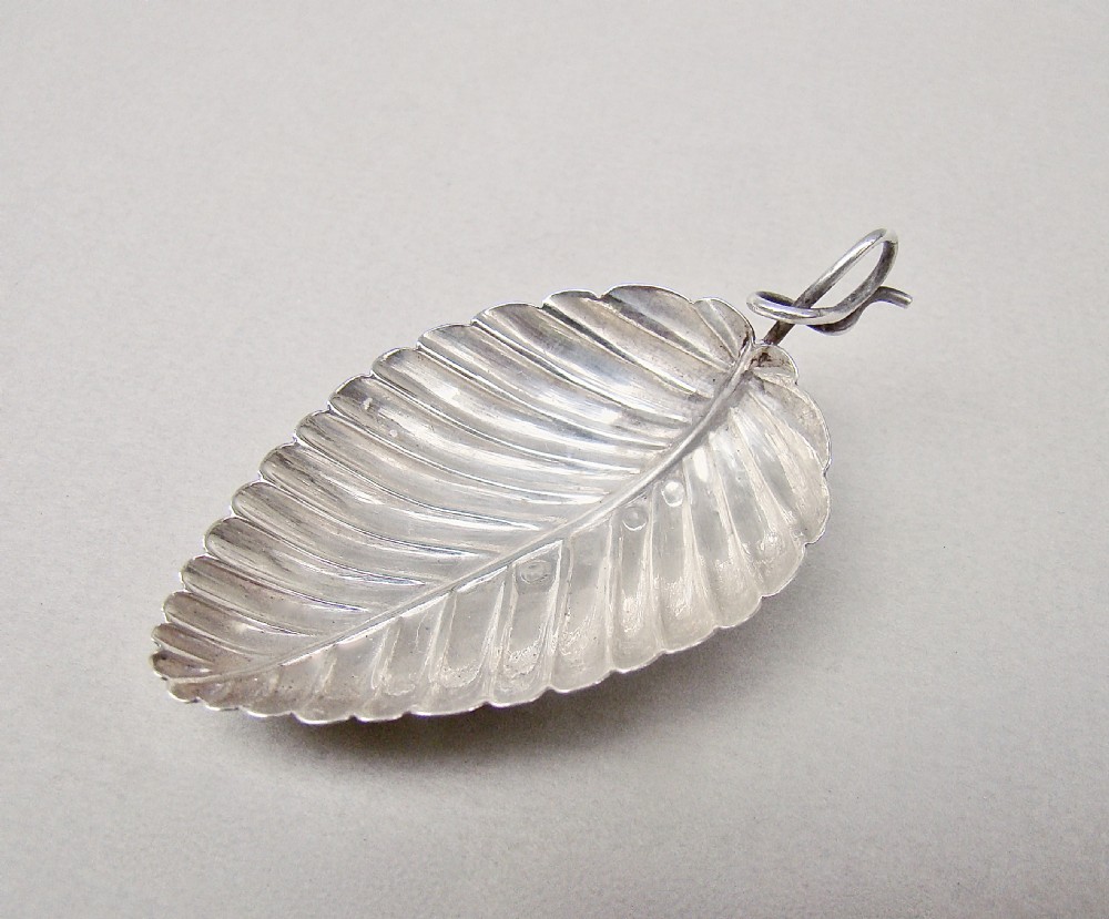 georgian silver leafshaped caddy spoon by cocks bettridge birmingham 1805