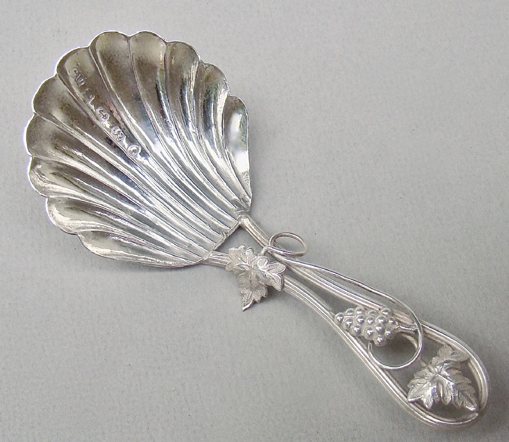 delightful victorian silver caddy spoon by george unite birmingham 1861