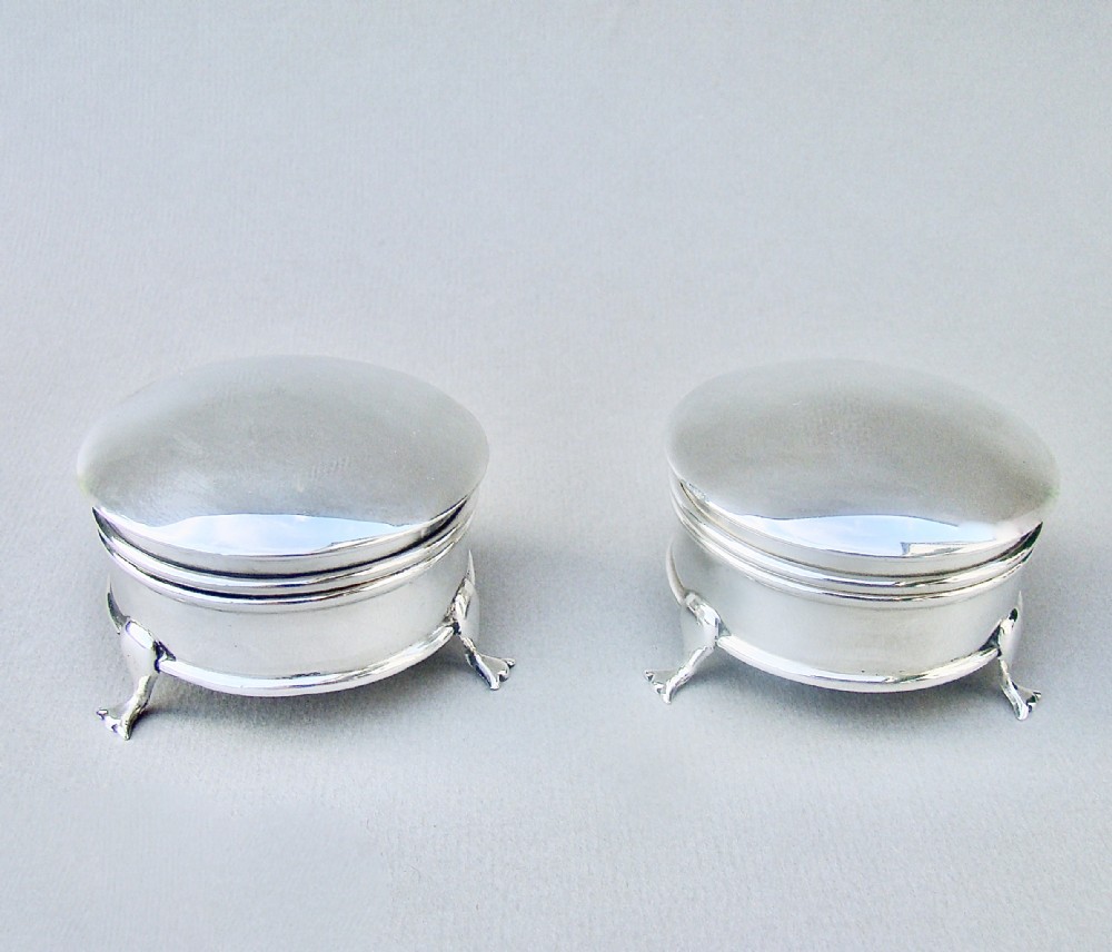 exquisite pair of george v silver jewellery boxes by aj zimmerman birmingham 1913
