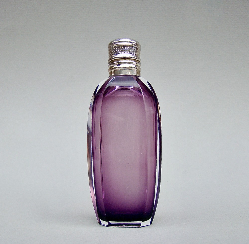 exquisite 19th c french silver amethyst glass scent bottle circa 1890