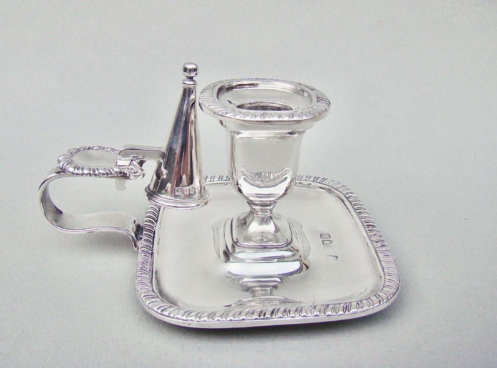 superb small edwardian silver chamberstick by lambert co london 1901