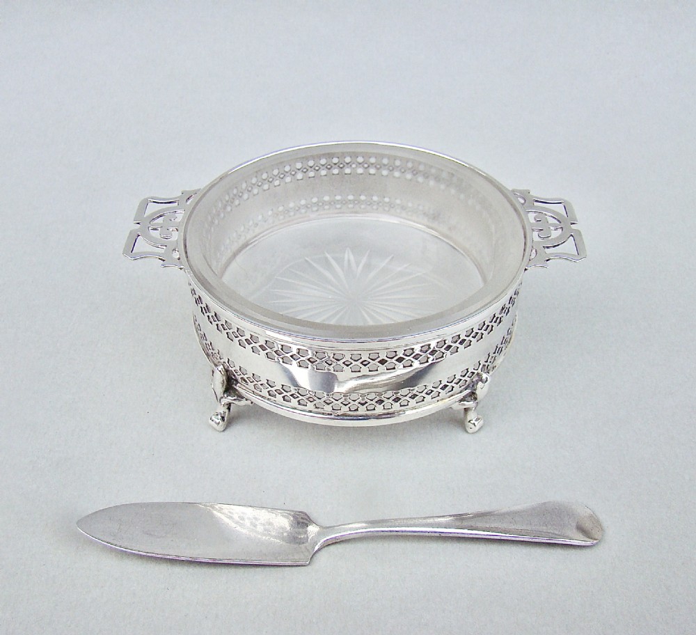 george v silver frosted glass butter dish by edward souter barnsley birmingham 1919