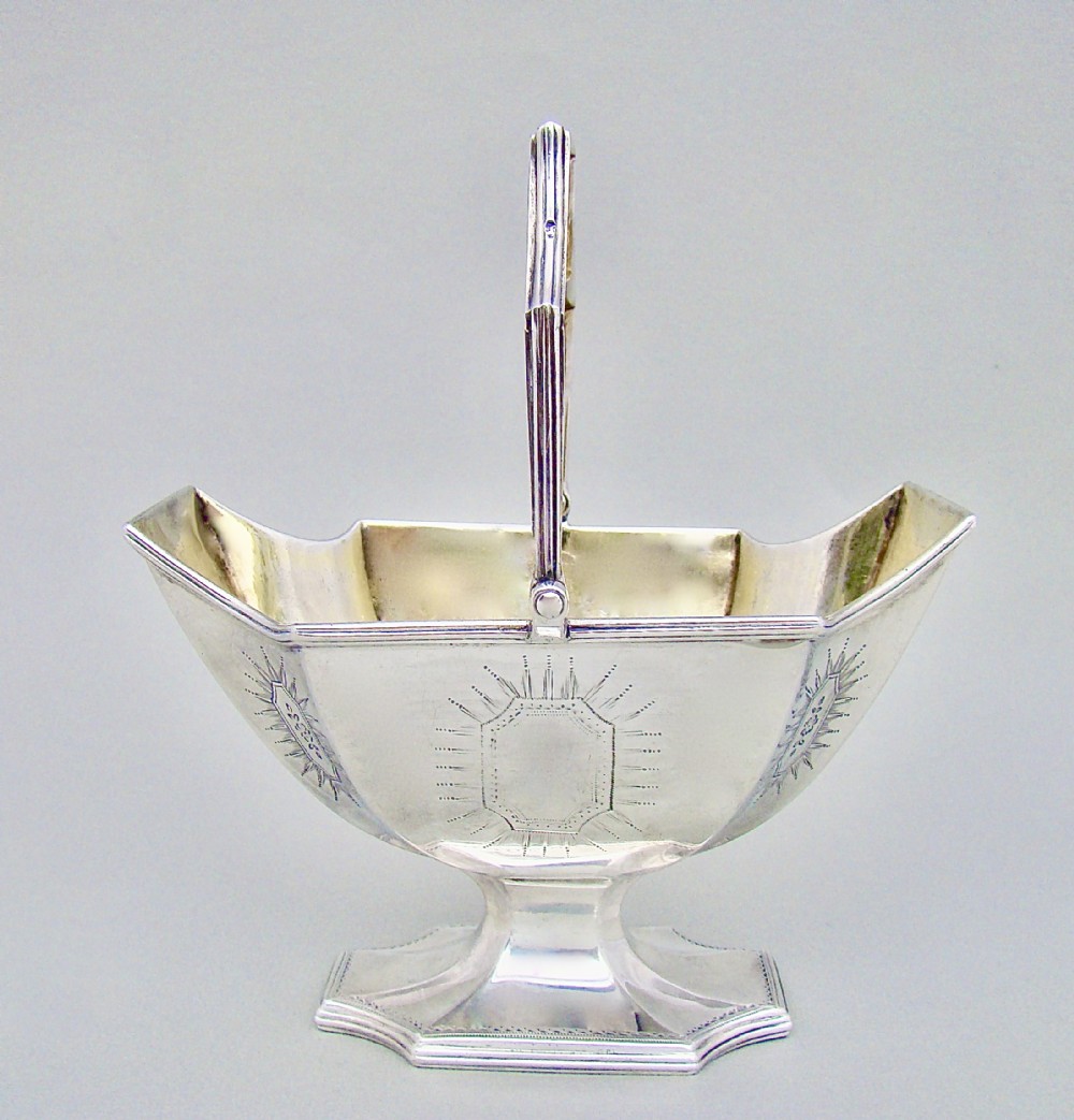 georgian silver swinghandled sugar basket by william plummer london 1789