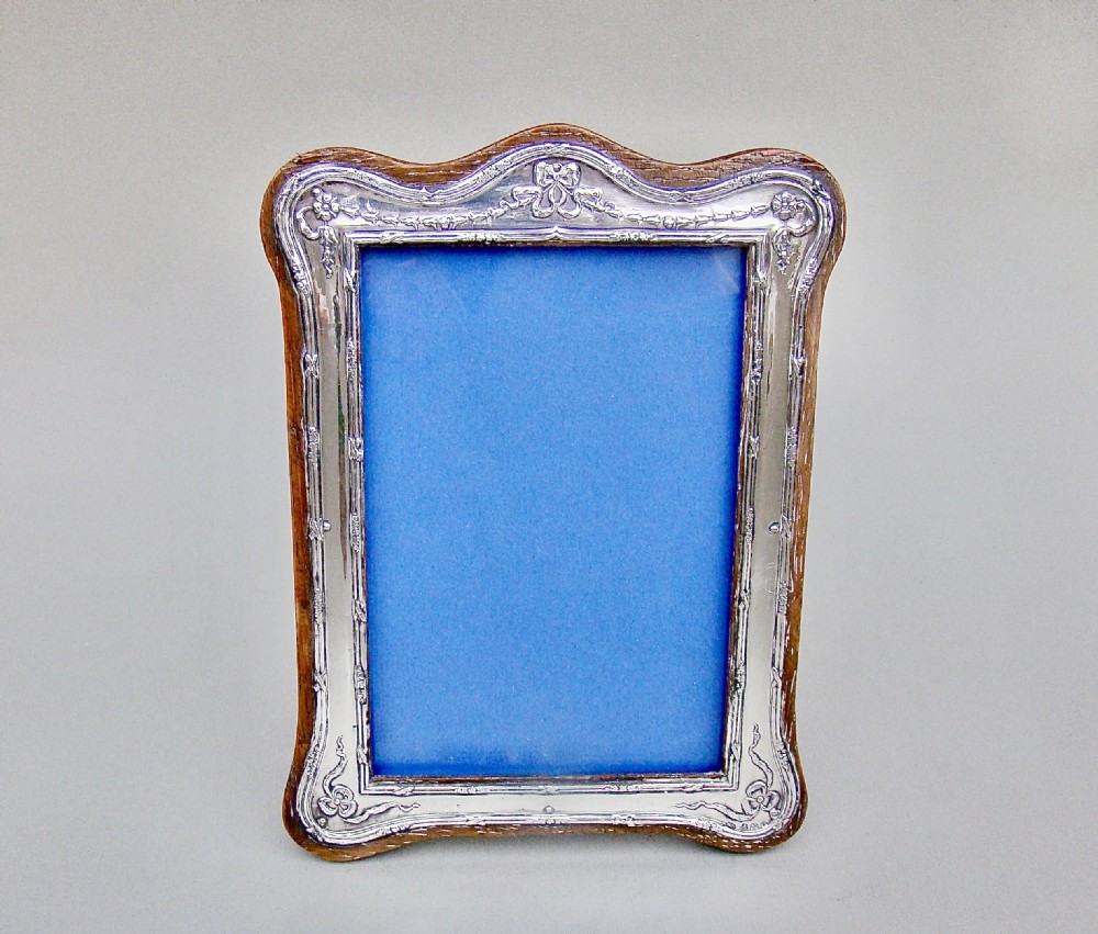 unusual edwardian solid silver photograph frame by wibroadway co birmingham 1906