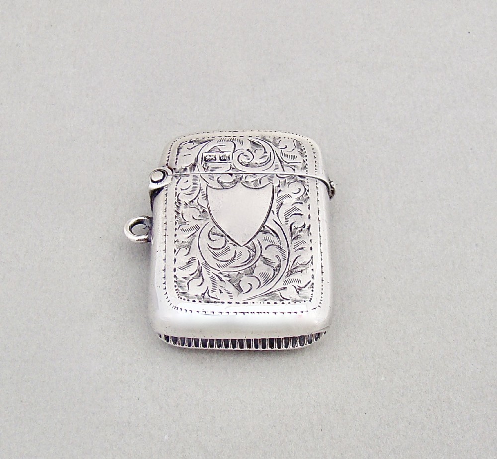 delightful small edwardian silver vesta case by charles lyster son chester 1901