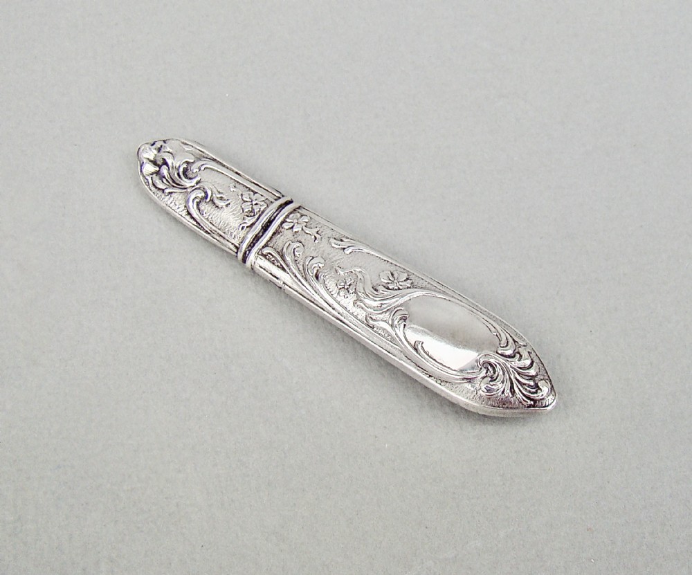19th century french art nouveau silver needle case circa 1900