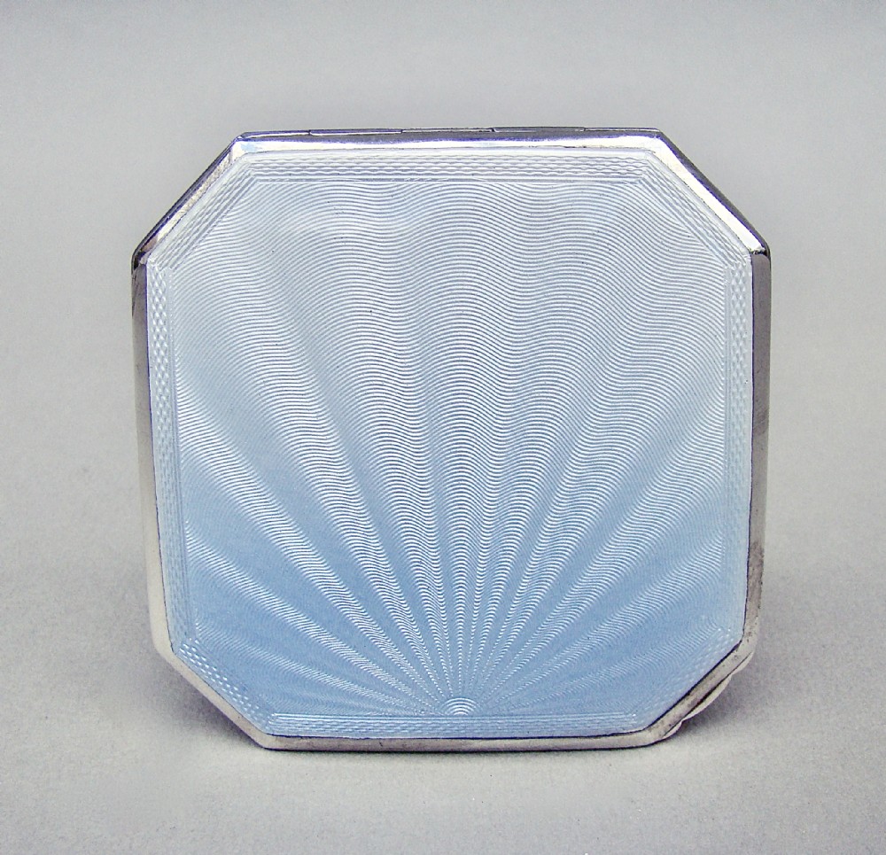 stunning midcentury silver guilloche enamel compact by crisford norris birmingham 1950