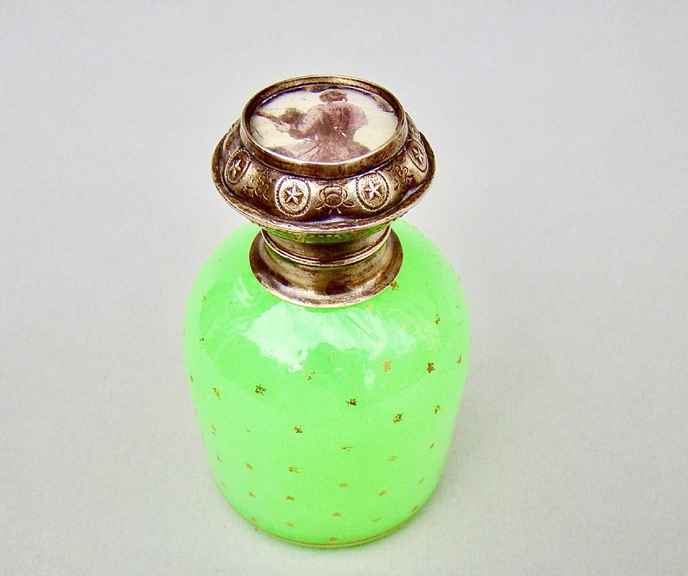 rare 19th c french palais royal grand tour uranium glass scent bottle circa 1860