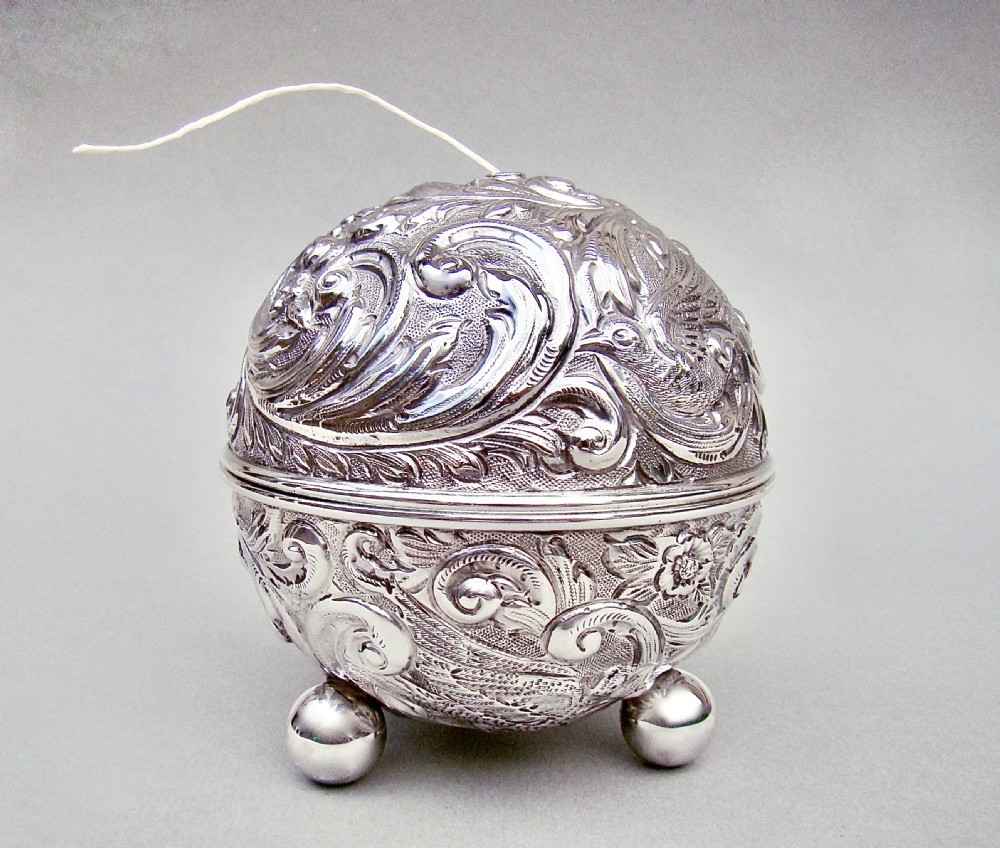 rare victorian silver string box by william comyns london 1892