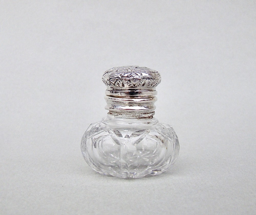 exquisite victorian silver mounted cut glass vinaigrette circa 1890