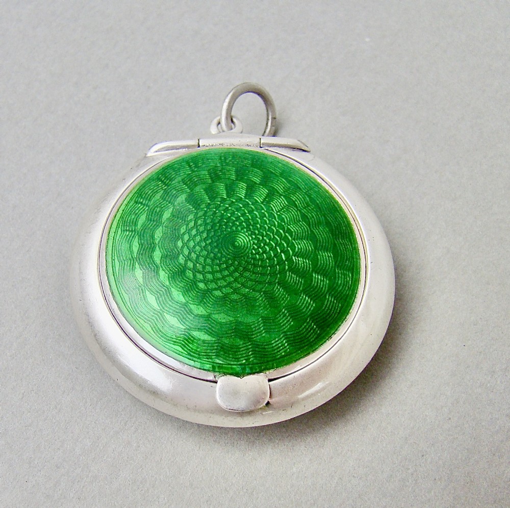 stunning art deco silver guilloche enamel compact by crisford norris birmingham 1922