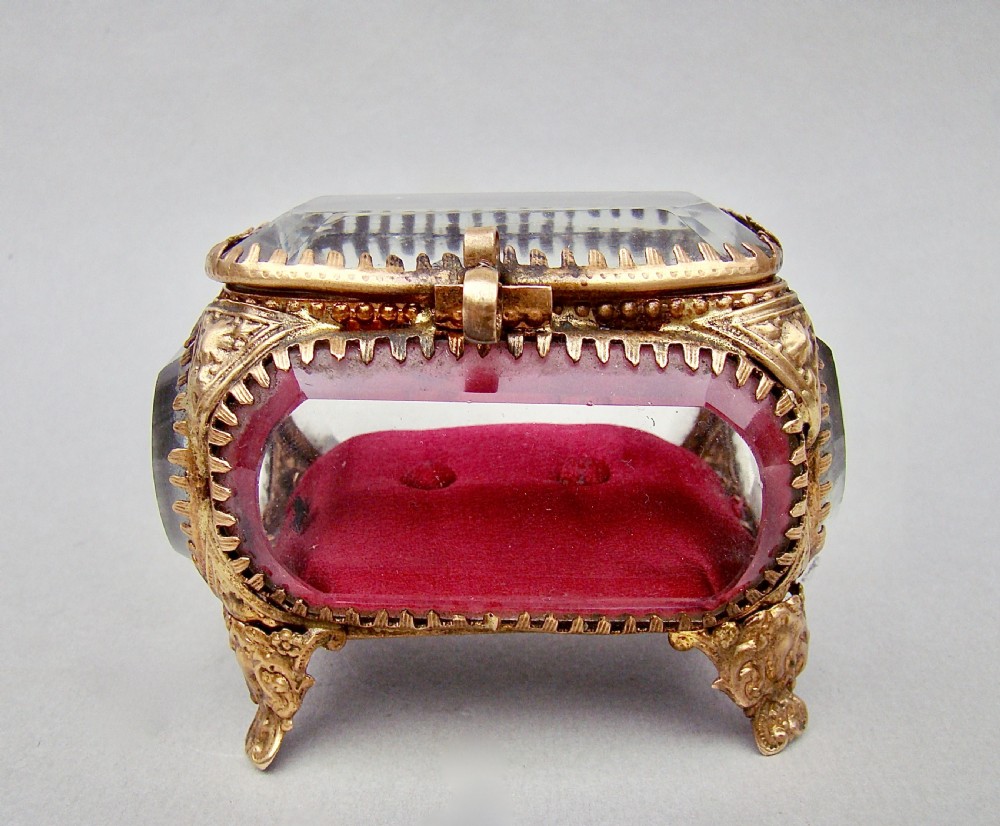 exquisite 19th c french ormulu bevelled glass jewellery casket circa 1890