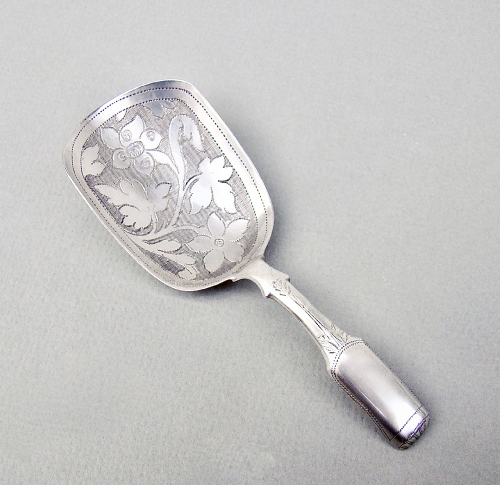 exquisite georgian silver caddy spoon by taylor perry birmingham 1827