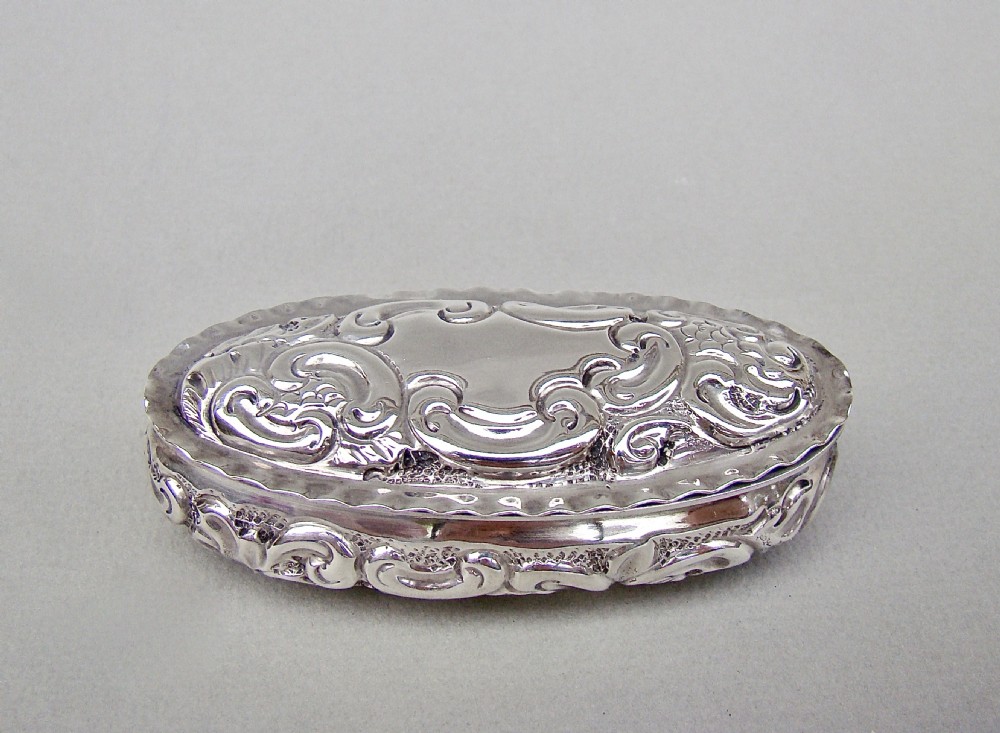 victorian silver trinket box by deakin francis birmingham 1897